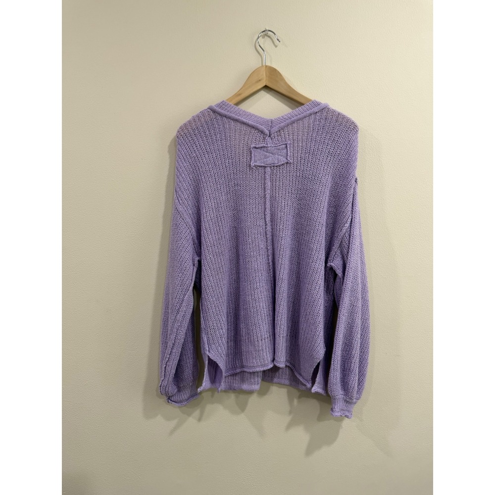 POL Purple V-Neck Knit Sweater Oversized Long Sleeve Womens Small - Picture 2 of 7